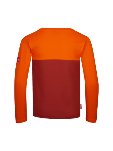 Trollkids Longsleeve "Bergen" in Dunkelorange/Hellorange