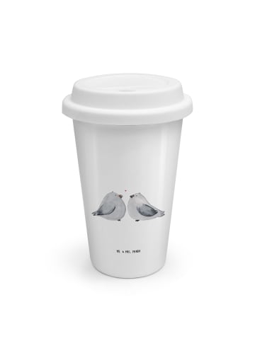 Mr. & Mrs. Panda Kaffeebecher To Go Turteltauben Liebe ohne Spruch in Weiß