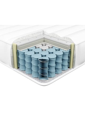 Beliani Matratze SPRINGY in Weiß/Grau - (W) 160 x (H) 20 x (L) 200 cm