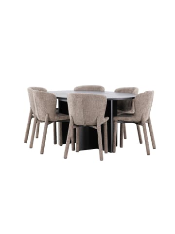 ebuy24 Essgruppe Strada (6-teilig) Schwarz 120 x 120 cm