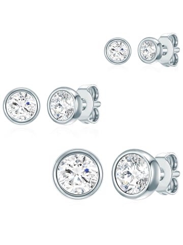 Rafaela Donata 3er Set Ohrstecker Sterling Silber verziert mit Kristallen von Swarovski® weiß in silber