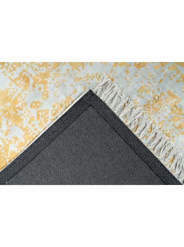 Kayoom Wohnzimmer Teppich – Kurzflorteppich Dolce Vita 325 in grau - gold - rechteckig