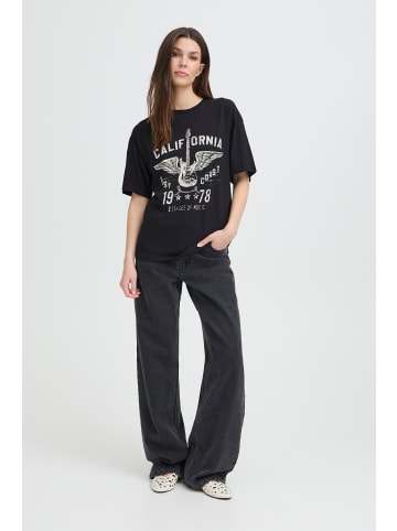 Pulz Kurzarm-Bluse PZABBY Oversize fit in Black Beauty