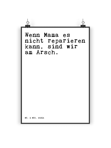 Mr. & Mrs. Panda Print Wenn Mama es nicht... mit Spruch in Weiß