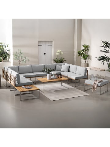 home24 Loungeecke TEAKLINE in Hellgrau