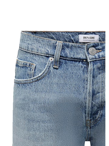 Only&Sons Shorts Denim Midi Bermuda Mid Waist Pants in Hellblau