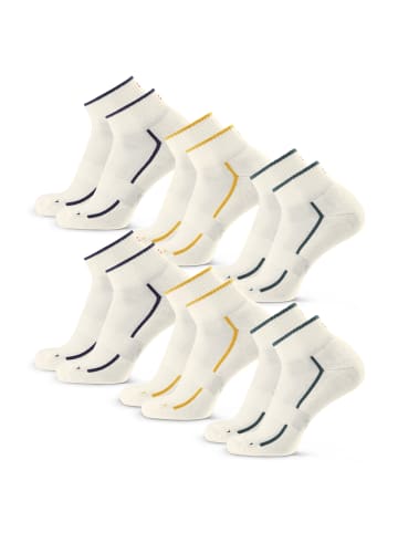 DANISH ENDURANCE Socken Tennis Quarter in offwhite dark green offwhite navy offwhite mustard