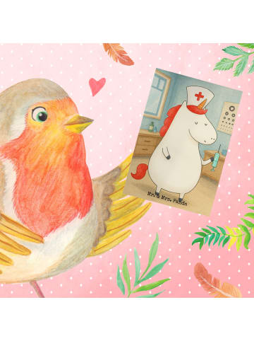 Mr. & Mrs. Panda Beileidskarte Einhorn Krankenschwester Design o... in Weiß