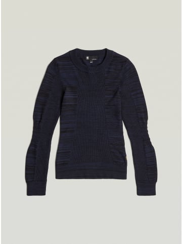 3D Biker Knit Slim Pullover dk black/osaka blue