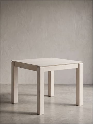 KADIMA DESIGN Esstisch quadratisch, Massivholz, handgefertigt in Weiß-Mango