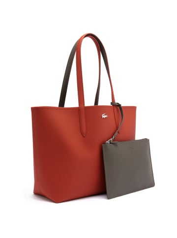 Lacoste Handtasche in Terracotta/Grau