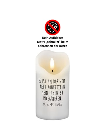Mr. & Mrs. Panda Kerze Wal Konfetti mit Spruch in Weiß