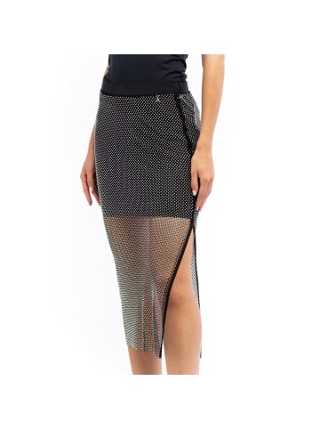 Patrizia Pepe Schwarz Polyester Midi Rock