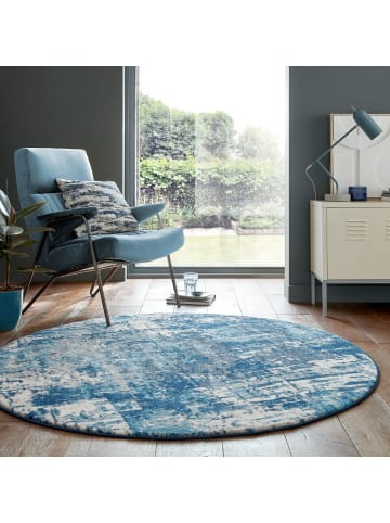 KADIMA DESIGN Abstrakte Kunst-Teppiche in Premium-Qualität in Blau