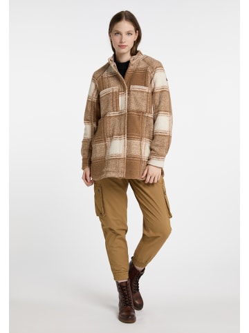 DreiMaster Vintage Damen Übergangsjacke Aus Wollgemisch in Kariert Beige Braun