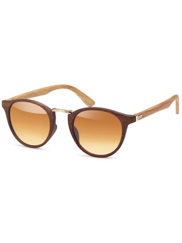 styleBREAKER Sonnenbrille in Braun-Gold / Braun Verlauf