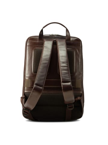 Jost Skagen Business-Rucksack Leder 42 cm Laptopfach redbrown