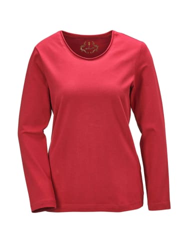 GOLDNER Kurzgröße:  T-Shirt mit Rundhals in dunkelrot