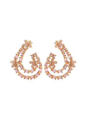 faina Women Stud Earrings in Rose Gold Violet
