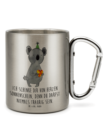 Mr. & Mrs. Panda Thermobecher Koala Geschenk mit Spruch in Silber
