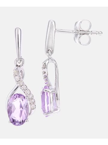 Diamant L'éternel Ohrringe aus 375 Weißgold mit 0.82 Karat Diamant mit Amethyst