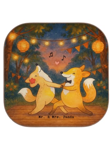 Mr. & Mrs. Panda Untersetzer für Gläser Füchse Salsa tanzen Desi... in Weiß