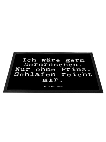 Mr. & Mrs. Panda Fußabtreter Ich wäre gern Dornröschen.... mit S... in Schwarz