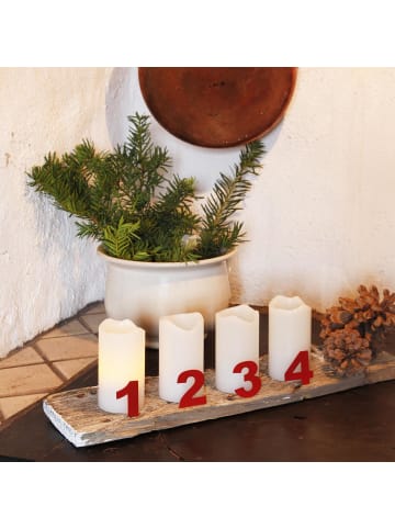 STAR Trading LED Kerzen Advent mit Timer, Fernbedienung, 10cm, weiß, 4er-Set