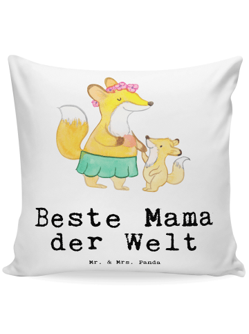 Mr. & Mrs. Panda Kopfkissen Fuchs Beste Mama der Welt mit Spruch in Weiß