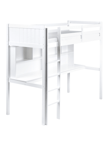 Beliani Hochbett FOUCAMONT in Weiß - (W) 104 x (H) 180 x (L) 209 cm
