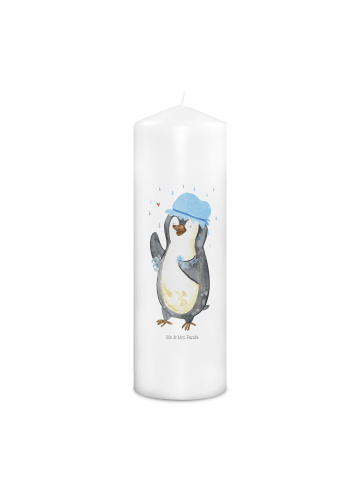 Mr. & Mrs. Panda Laternenkerze Pinguin Duschen ohne Spruch in Weiß