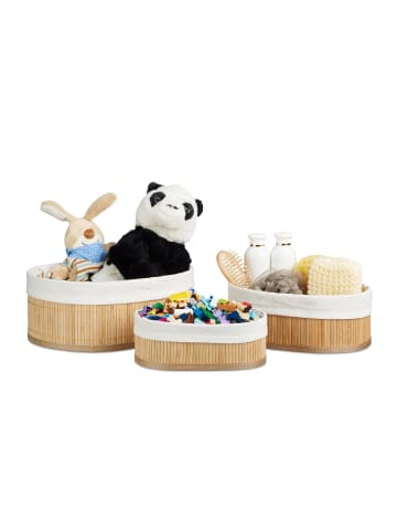 relaxdays 6 x Regalkorb in Natur - (B)32 x (H)12,5 x (T)22 cm