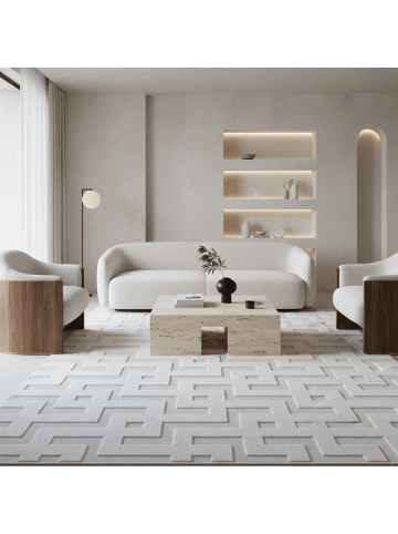 KADIMA DESIGN Teppich In-/Outdoor Kurzflor 3D-Look Polypropylen Terrasse