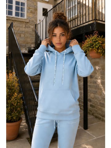 Reichstadt Damen Relaxed Fit Hoodie Marken-Stick in Baby Blue