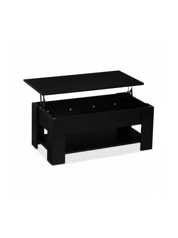 relaxdays Couchtisch in Schwarz - (B)98 x (H)42 x (T)50 cm