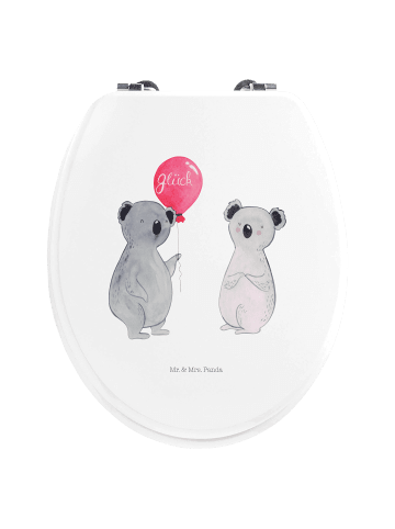Mr. & Mrs. Panda Motiv WC Sitz Koala Luftballon ohne Spruch in Weiß