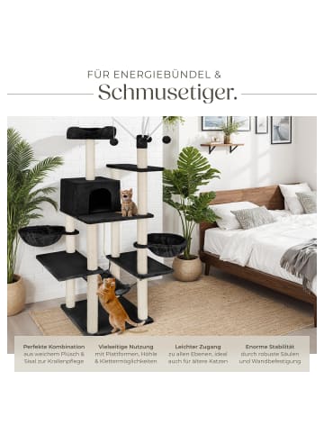 tectake Katzenbaum Lilou 165 cm Diverse Farben  (Schwarz)