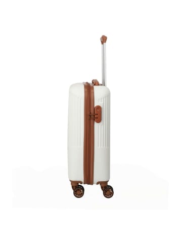 travelite Bali - 4-Rollen-Kabinentrolley S 55 cm (weiß/cognac) in weiÃŸ/cognac