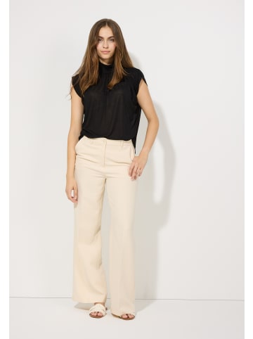 More & More Crepe-Jersey Kurzarmshirt in black