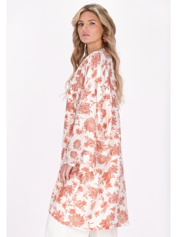 VIRITA Women Kimono in White Orange