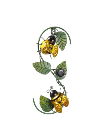 MARELIDA LED Solar Wanddeko mit Bienen für Hauswand H: 30cm in grün, gelb
