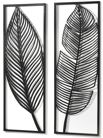 kobolo Metallbild FEATHER in Schwarz