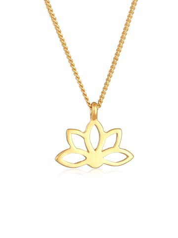 Elli Halskette 925 Sterling Silber Blume, Lotusblume in Gold