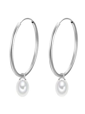 Glanzstücke München Creolen Sterling Silber Süßwasser-Zuchtperle in silber