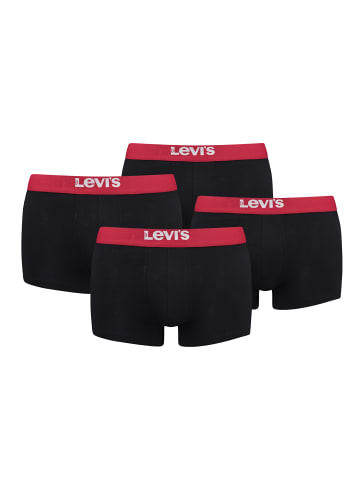 Levi´s Boxershorts LEVIS MEN SOLID BASIC TRUNK ORGANIC CO 4er Pack in Black/Red