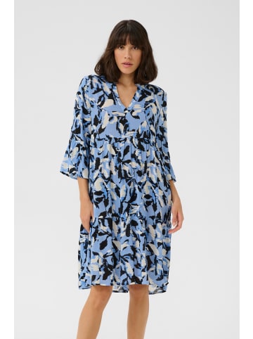 Kaffe Kleid KAedita A-shape in Blue Flower Print