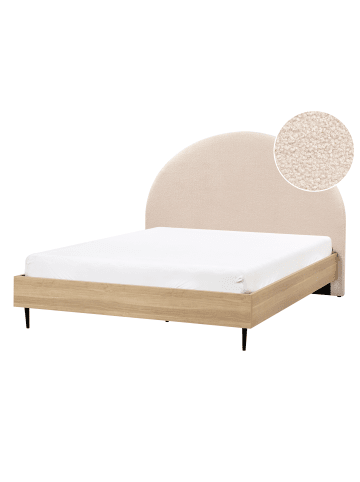 Beliani 2-tlg Doppelbett MILLAY in Beige/Schwarz/Braun