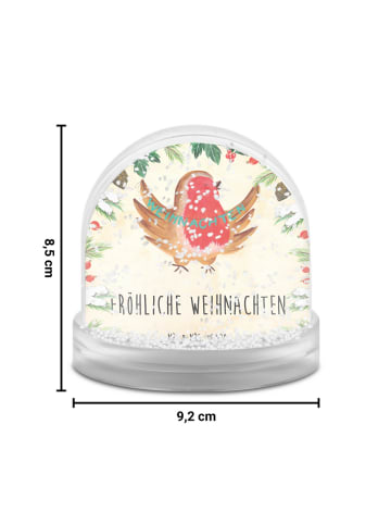 Mr. & Mrs. Panda Schneekugel Rotkehlchen Weihnachten mit Spruch in Naturpapier