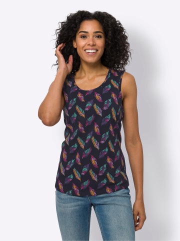 Sieh an! Shirttop in marine-blaugrün-bedruckt