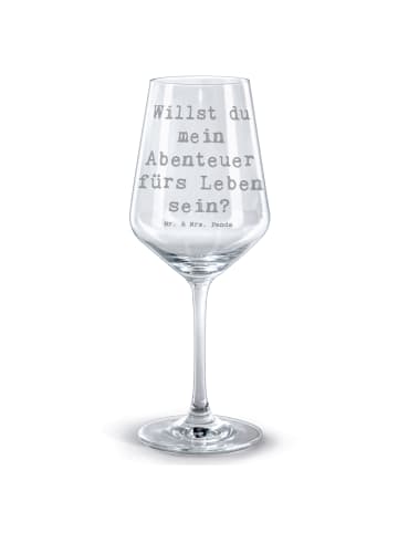Mr. & Mrs. Panda Rotweinglas mit Gravur Spruch Heiratsantrag Abe... in Transparent